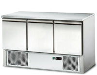 Saladette / Kühltisch ECO - 1,37 x 0,7 m - mit 3 Türen