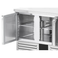 Saladette / Kühltisch PREMIUM - 1,37 x 0,7 m - mit 2 Türen & 2 Schubladen 1/2