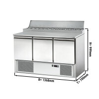 Saladette / Zubereitungstisch ECO - 1,37 x 0,7 m - mit 3 Türen