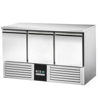Saladette / Kühltisch PREMIUM - 1,37 x 0,7 m - mit 3 Türen