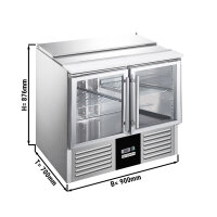 Saladette / Kühltisch PREMIUM - 0,9 x 0,7 m - mit 2...