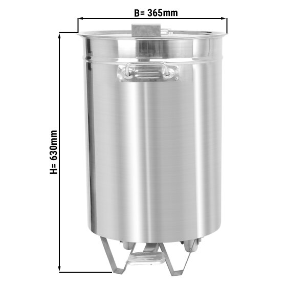 Edelstahl Abfallbehälter - 50 Liter - mit Hubdeckel & Fusspedal