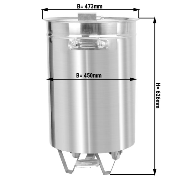 Edelstahl Abfallbehälter - 75 Liter - mit Hubdeckel & Fusspedal