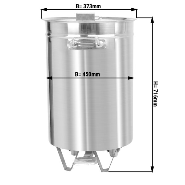 Edelstahl Abfallbehälter - 100 Liter - mit Hubdeckel & Fusspedal