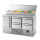 Zubereitungskühltisch (GN) - 1,46 x 0,7 m - mit 1 Tür & 4 Schubladen 1/2 & 1/3