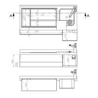 Bar-/ Getränkekühltisch - 1,2 x 0,6 m - 150 Liter - mit 2 Türen & Ablagen