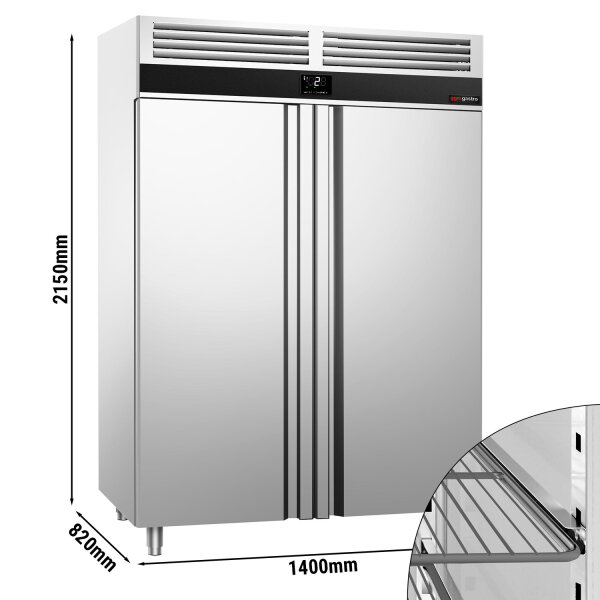 Kühlschrank - 1,41 x 0,82 m - 1400 Liter - mit 2 Edelstahltüren