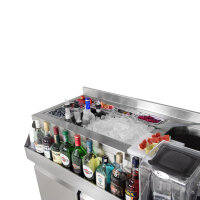Bar-/ Getränkekühltisch - 1,6 x 0,6 m - 235 Liter - mit 3 Türen & Ablagen
