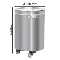 Edelstahl Abfallbehälter - 50 Liter - mit Hubdeckel