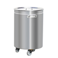 Edelstahl Abfallbehälter - 50 Liter - mit Hubdeckel
