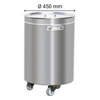 Edelstahl Abfallbehälter - 100 Liter - mit Hubdeckel