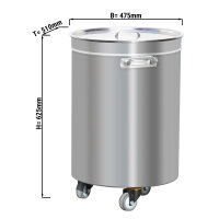 Edelstahl Abfallbehälter - 75 Liter - mit Hubdeckel