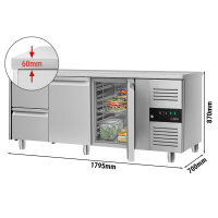 Kühltisch ECO - 1,8 x 0,7 m - 2 Türen & 2...