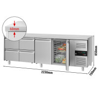 Kühltisch ECO - 2,2 x 0,7 m - mit 2 Türen &...