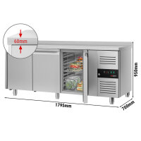 Kühltisch ECO - 1,8 x 0,7 m - mit 3 Türen