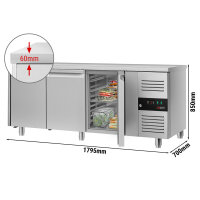 Kühltisch ECO - 1,8 x 0,7 m - mit 3 Türen