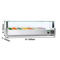 Kühl-Aufsatzvitrine ECO - 1,5 x 0,34 m - für 7x 1/4 GN-Behälter