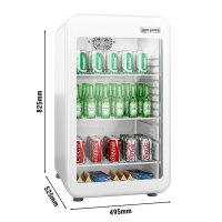 Minibarkühlschrank - 113 Liter - mit 1 Glastür - Weiß