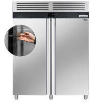 Kühlschrank - 1,4 x 0,81 m - mit 2 Edelstahlhalbtüren