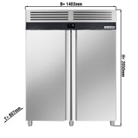 Tiefkühlschrank - 1,4 x 0,81 m - 1400 Liter - mit 2 Edelstahltüren