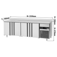 Kühltisch PREMIUM - 2,3 x 0,7 m - mit 4 Türen
