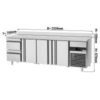 Kühltisch PREMIUM - 2,3 x 0,7 m - mit 3 Türen & 2 Schubladen 1/2