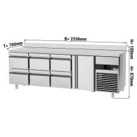 Kühltisch PREMIUM - 2,3 x 0,7 m - mit 1 Tür...