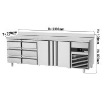 Kühltisch PREMIUM - 2,3 x 0,7 m - mit 2 Türen...