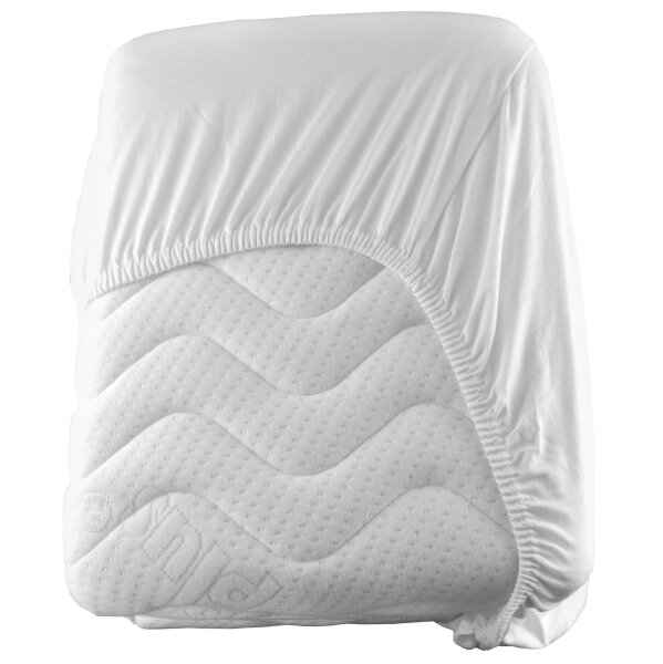 (10 Stück) Jersey Spannbettlaken - 100 x 200 cm - Weiß/ Weiß
