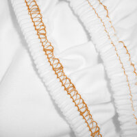 (10 Stück) Jersey Spannbettlaken - 100 x 200 cm - Weiß/ Orange