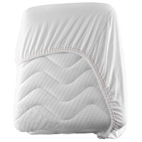 (10 Stück) Jersey Spannbettlaken - 160 x 200 cm - Weiß/ Braun