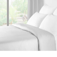 (10 Stück) Eleganter Damast Bettbezug Sydney - 140 x 210 cm - Weiß