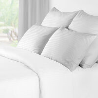 (100 Stück) Eleganter Damast Bettbezug Sydney - 80 x 80 cm - Weiß