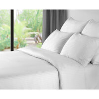 (10 Stück) Eleganter Damast Bettbezug Sydney - 80 x 45 cm - Weiß