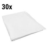 (30 Stück) Damast Tischdecke Porto - glatt Satin - 130 x 130 cm - Weiß