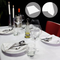 (30 Stück) Damast Tischdecke Porto - glatt Satin - 130 x 170 cm - Weiß