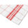 (12 Stück) Gläsertuch aus Reinleinen - 65 x 65 cm - Rot / Weiß