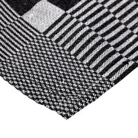 (12 Stück) Abwaschtuch aus Baumwolle - 65 x 65 cm - Schwarz / Weiß kariert
