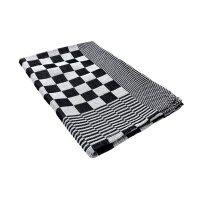 (180 Stück) Abwaschtuch aus Baumwolle - 65 x 65 cm - Schwarz / Weiß kariert