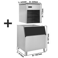 Eiswürfelmaschine / Nugget Ice / Eiswürfelbereiter - 335 kg/ 24h - inkl. Eisvorratsbehälter
