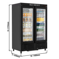 Kühlschrank - Selbstbedienung - 1,4 x 0,84 m - mit 5 Ablagen