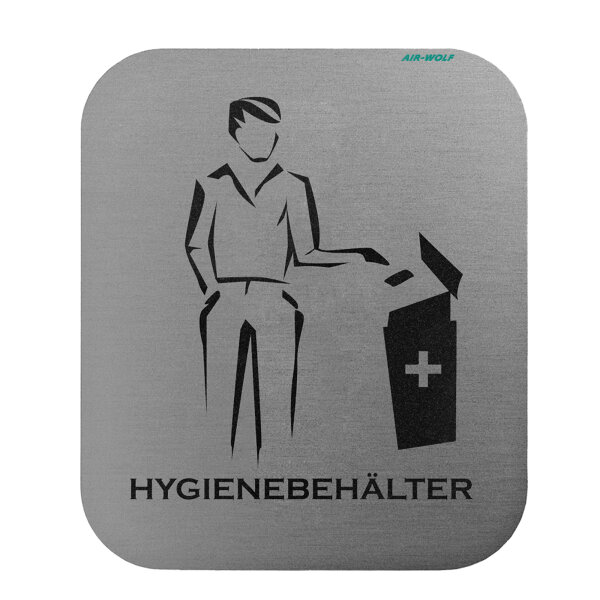 AIR-WOLF - Türschild "Hygienebehälter" - selbstklebend
