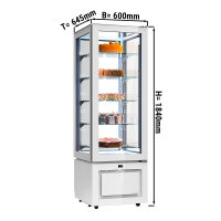 Panoramakühlvitrine - 324 Liter - mit 5 Glasablagen - Weiß