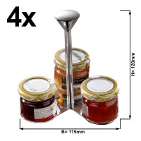 (4 Stück) Marmeladen Etagere / Buffetständer - mit 3 Ablagen - Höhe: 12 cm