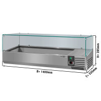 Kühl-Aufsatzvitrine ECO - 1,4 x 0,34 m - für 6x...