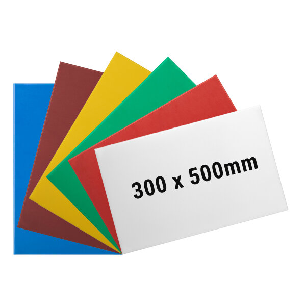 (6 Stück) Schneidebrett-Set - 30 x 50 cm - Dicke 1 cm - Multifarbend