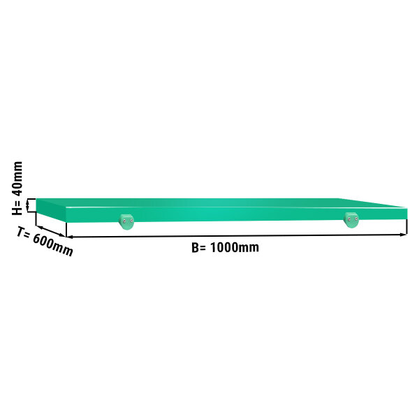 Schneideplatte für Fleischereitisch - 1000x600mm - Grün