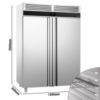 Kühlschrank - 1,4 x 0,84 m - 1250 Liter - mit 2 Edelstahlhalbtüren