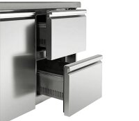 Kühltisch PREMIUM - 900x700mm - mit 1 Tür & 2 Schubladen & Aufkantung