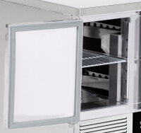 Saladette / Kühltisch PREMIUM - 0,9 x 0,7 m - mit 1 Tür & 2 Schubladen 1/2